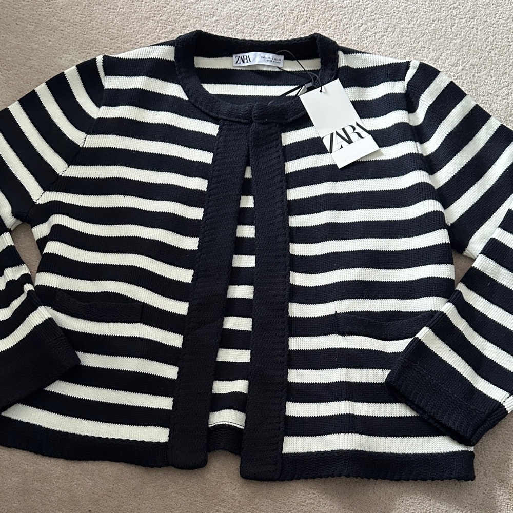 Zara Striped Navy and White Jacket!
